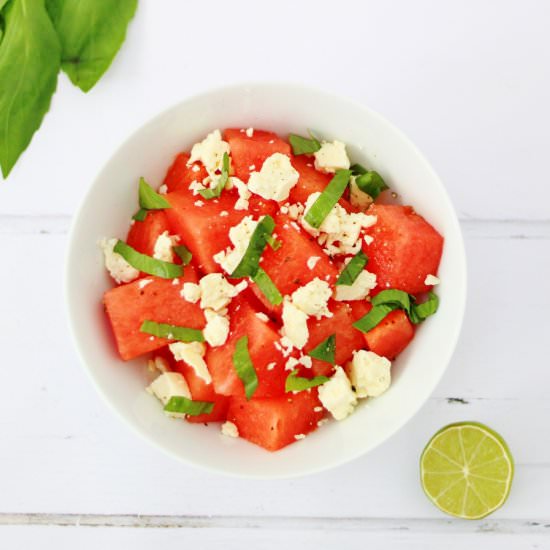 Basil Watermelon Feta Salad