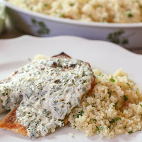 Broiled Tilapia with Yogurt & Herbs