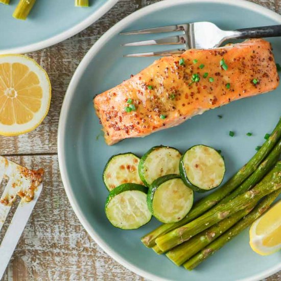 Honey Mustard Salmon with Veggies