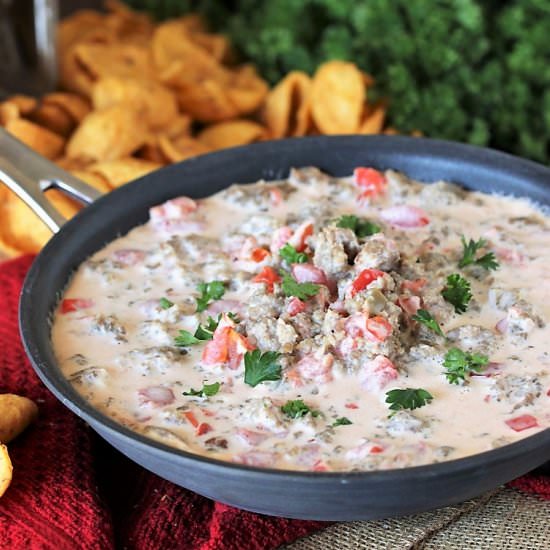 3-Ingredient Sausage Queso Dip