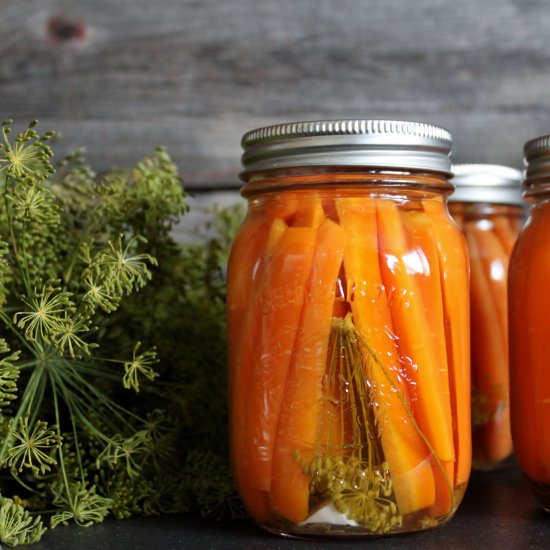 Dill and Garlic Pickled Carrots