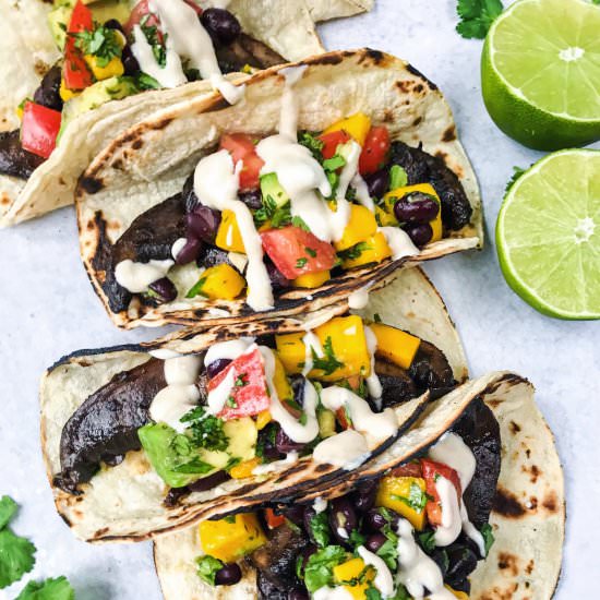 Mushroom Tacos+Mango Avocado Salsa