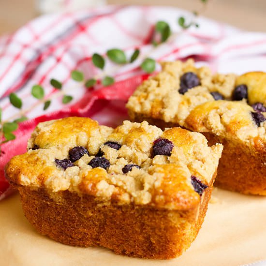 Mini Blueberry Coffee Cake Loaves