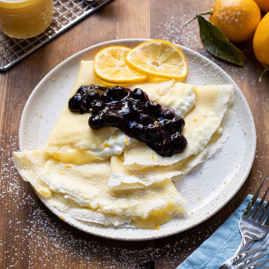 Blueberry Lemon Curd Crepes