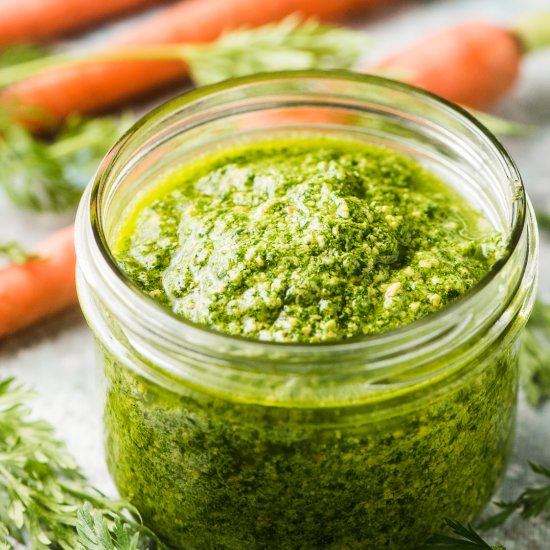 Carrots with Carrot Top Pesto