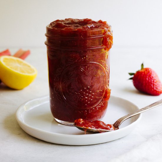 Small Batch Rhubarb Strawberry Jam