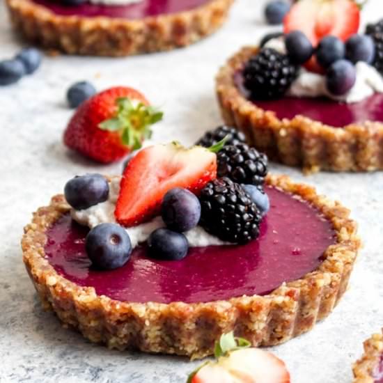 No Bake Triple Berry Tarts