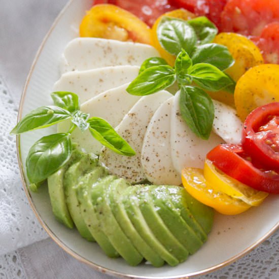 Tomato Avocado Mozzarella Salad