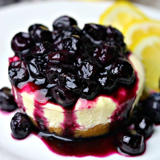 Keto Lemon Blueberry Cheesecakes