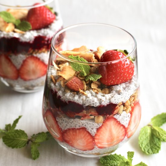 Berry chia seed parfait recipe