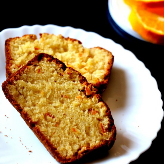 Vegan orange cake with candied peel