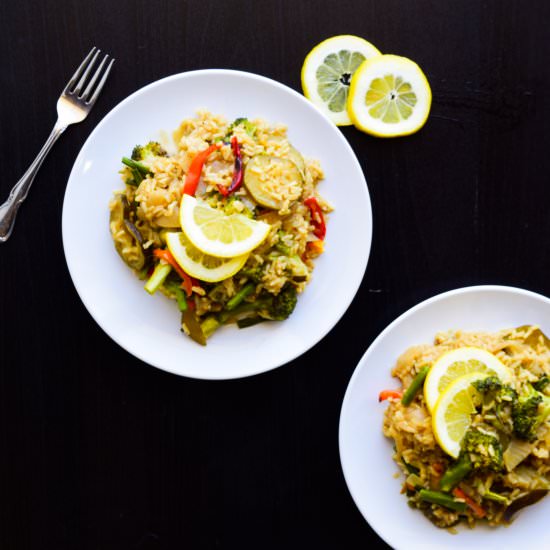 Lemon Dijon Rice & Roasted Veggies