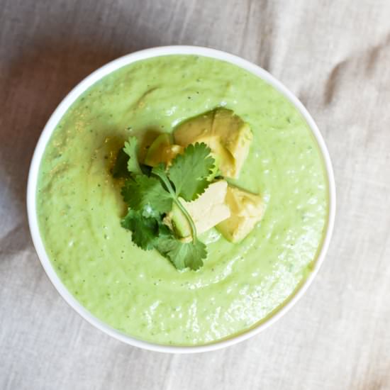 Chilled Cucumber Avocado Soup