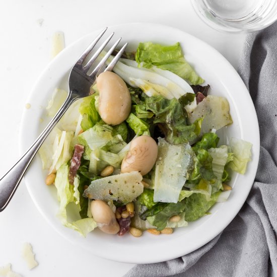 gigante bean, salami, fennel salad