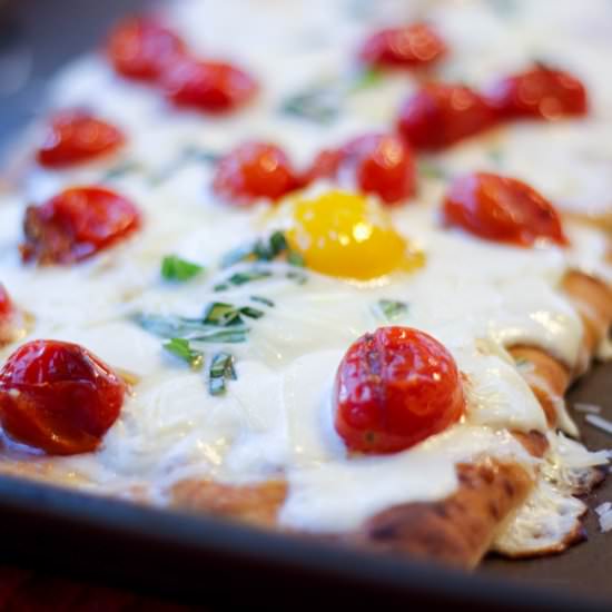 Breakfast Brunch Pizza with Eggs