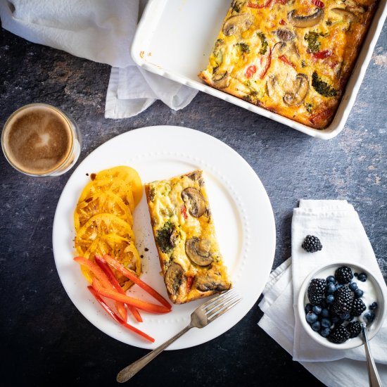 Mushroom and pepper frittata