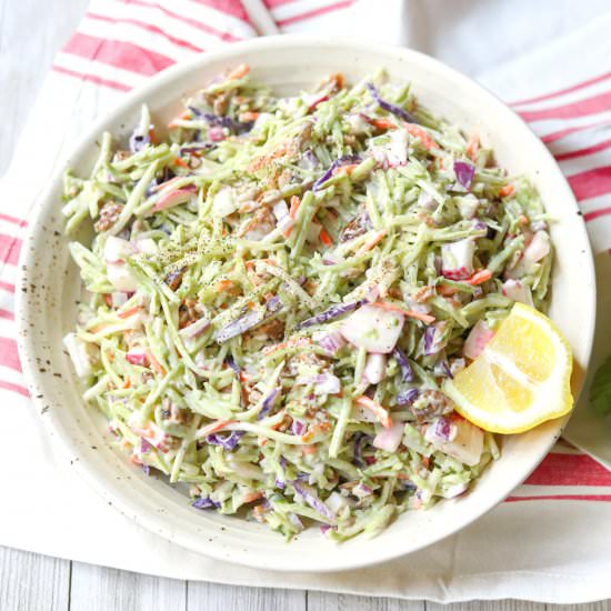 Vegan Tahini & Fig Broccoli Slaw