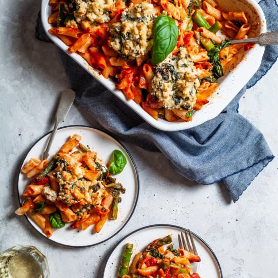 Vegan Spring Pasta Bake