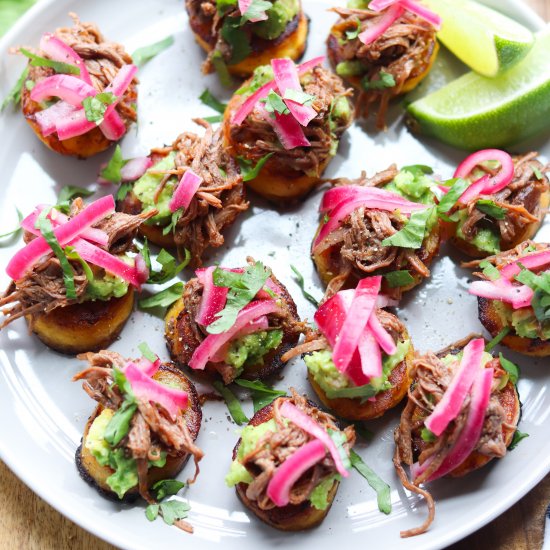 IP Barbacoa Beef & Plantain Sliders