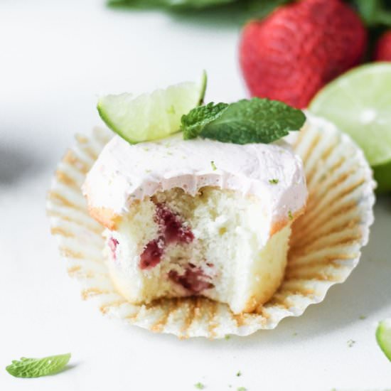 Strawberry Mojito Cupcakes