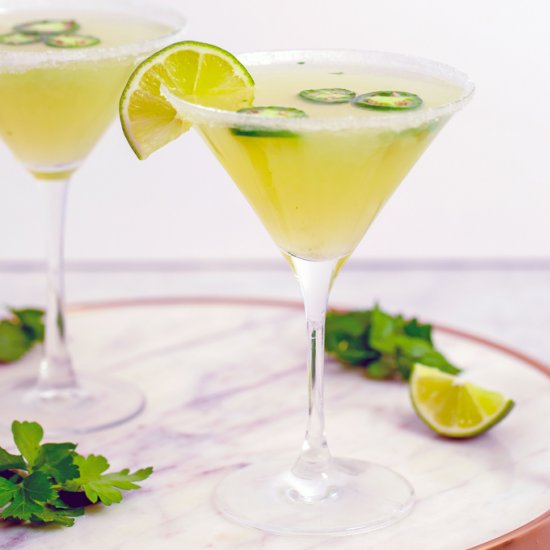 Jalapeño Parsley Sour Martini