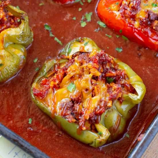 BBQ Beef Stuffed Peppers