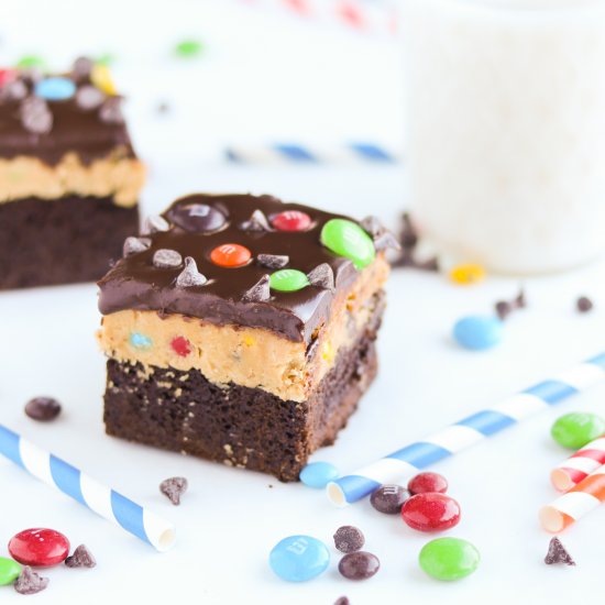 Monster Cookie Dough Brownies