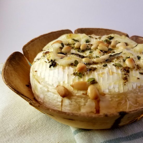 Garlic-Stuffed Baked Brie