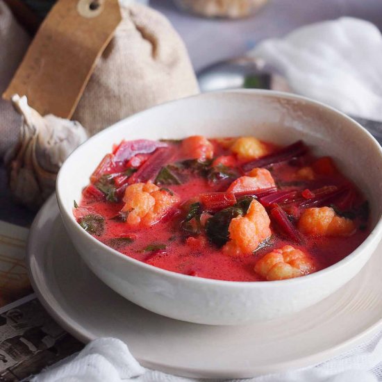 Young beet and cauliflower soup