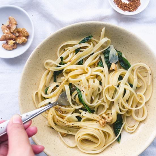 Lemony Fettuccine with Green