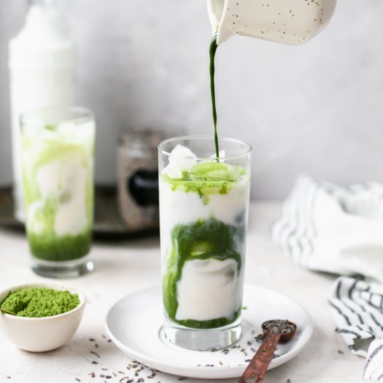 Iced Lavender Matcha Latte