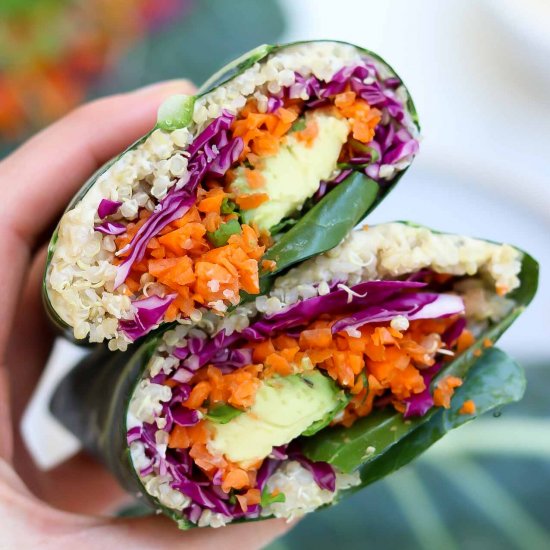 Rainbow Veggie Collard Wraps