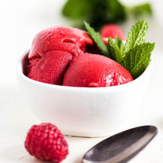 Raspberry Mint Sorbet