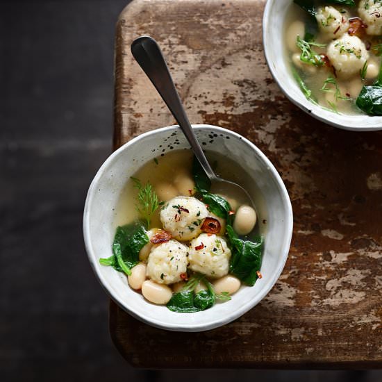 Parmesan rice ball soup