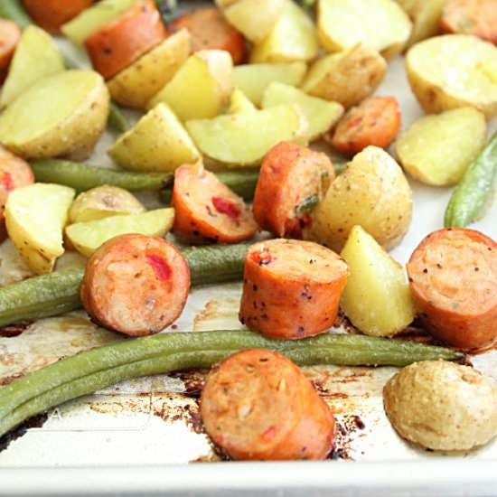 Sausage Potatoes & Green Beans