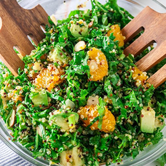 Orange Almond Kale & Quinoa Salad