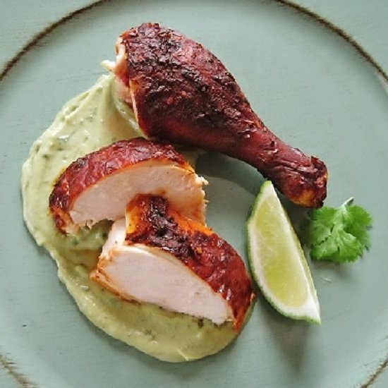 Ancho Chile Chicken-Avocado Crema