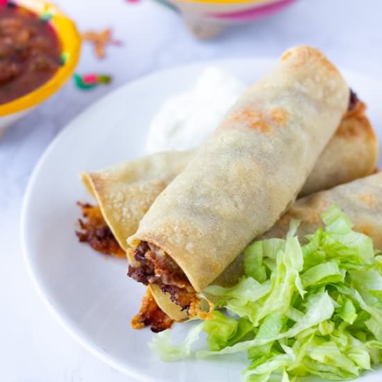 Baked Ground Beef Taquitos