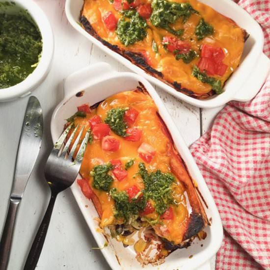 Vegan black bean enchiladas