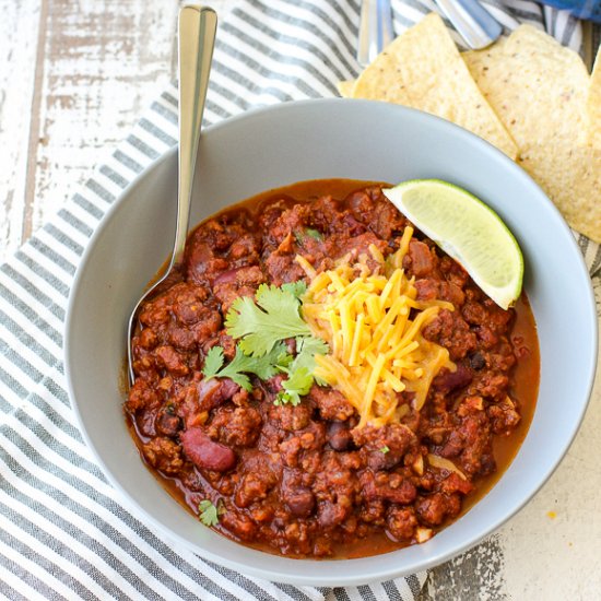 Easy Two Bean Beef Chili