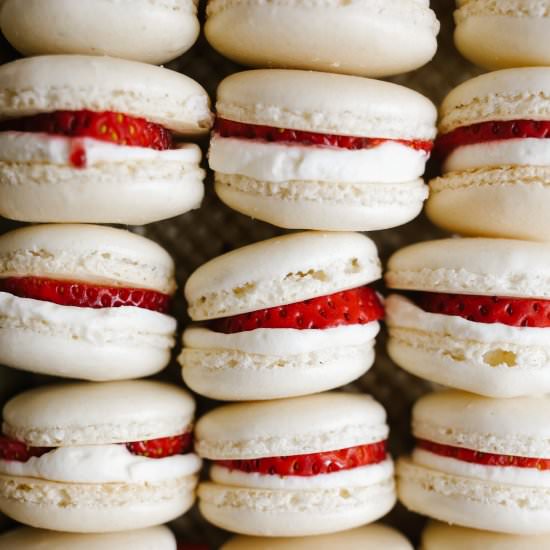 Strawberry Shortcake Macarons