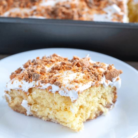 Butterfinger Poke Cake