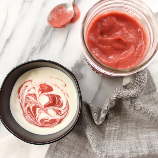 Roasted strawberry rhubarb butter