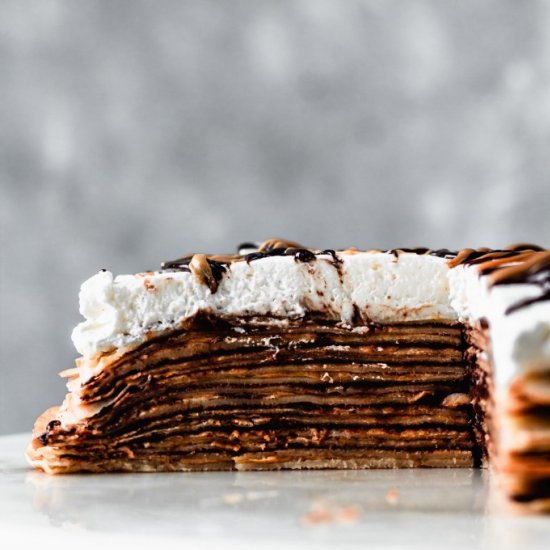 sunbutter chocolate crepe cake