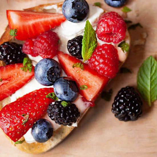 Mother’s Day mixed fruit bruschetta