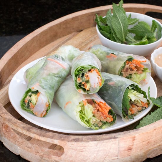 Spring Rolls w/ Peanut Ginger Sauce