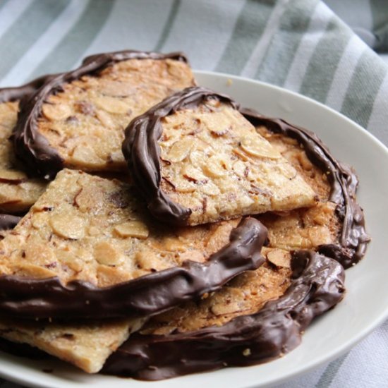 Chocolate Dipped Hokey Pokey Cookie