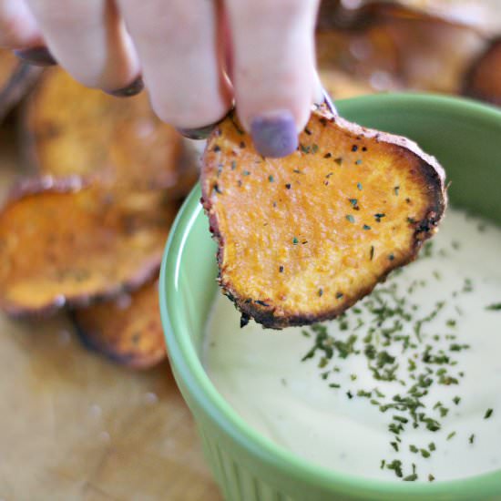 Parmesan Baked Sweet Potato Chips