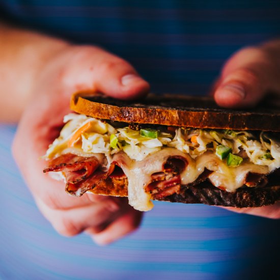 Pastrami Melt w/ Jalapeno Slaw