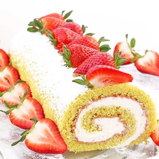 Strawberry Vanilla Swiss Roll Recip